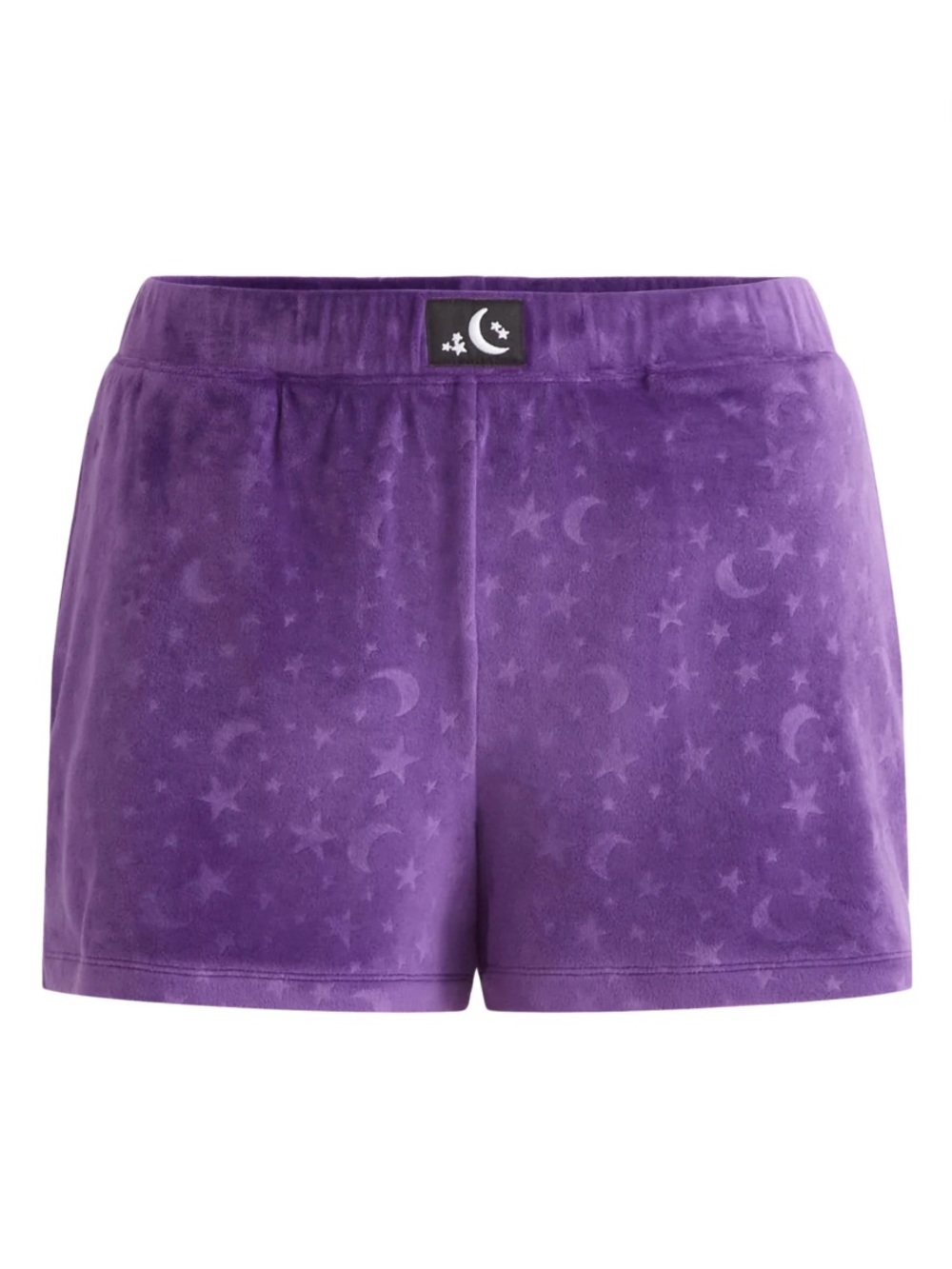 Moon and Stars Purple Plush Women's Lounge Shorts NWOT size small